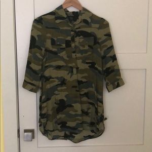 Cute half button up camo shirt